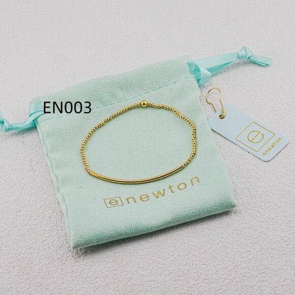 Enewton Gold Slim Curved Tube Bead Bracelet